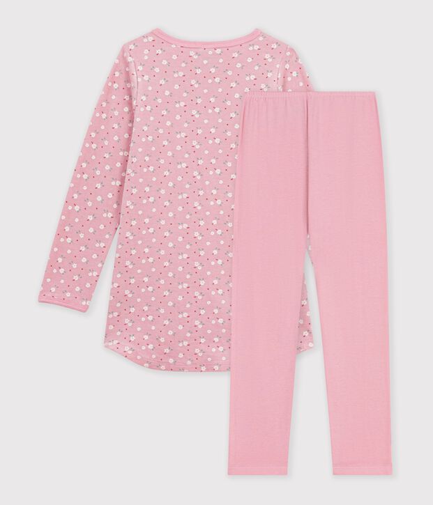 Kinder-Nachthemd und Leggings aus Nicki mit Blumenmotiv rosa/vielfarbig