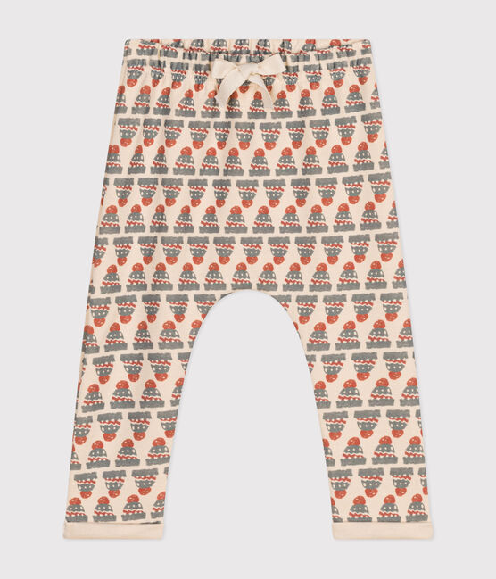 Babyhose aus bedrucktem dichtem Jersey weiss AVALANCHE/ MULTICO