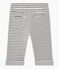 Gestreifte Baby-Jungen-Hose weiss MARSHMALLOW/schwarz CITY