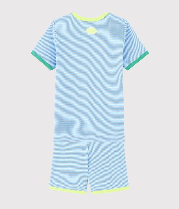 Kinder-Kurzpyjama blau/weiss