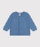 Baby-Cardigan aus Baumwollstrick in Ajour-Optik blau BEACH