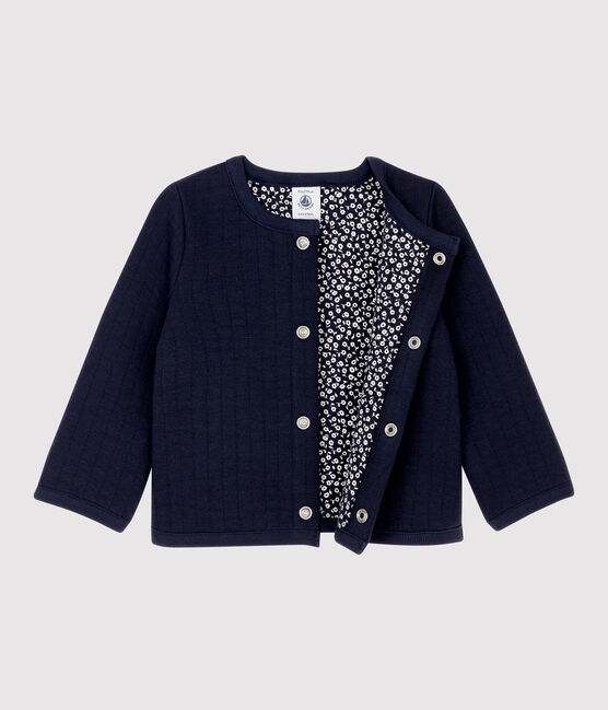 Baby-Cardigan aus gestepptem Doppeljersey. blau SMOKING