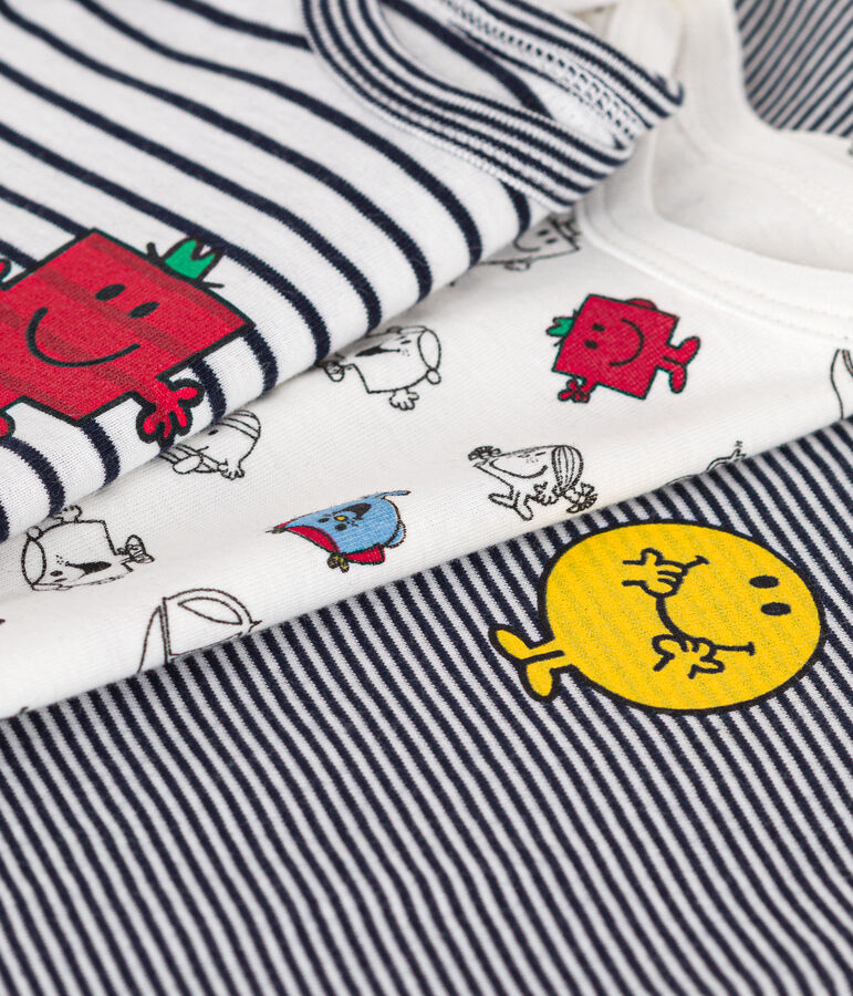 3er-Set kurz&auml;rmelige Baby-Bodys Mr. Men und Little Miss aus Baumwolle vielfarbig
