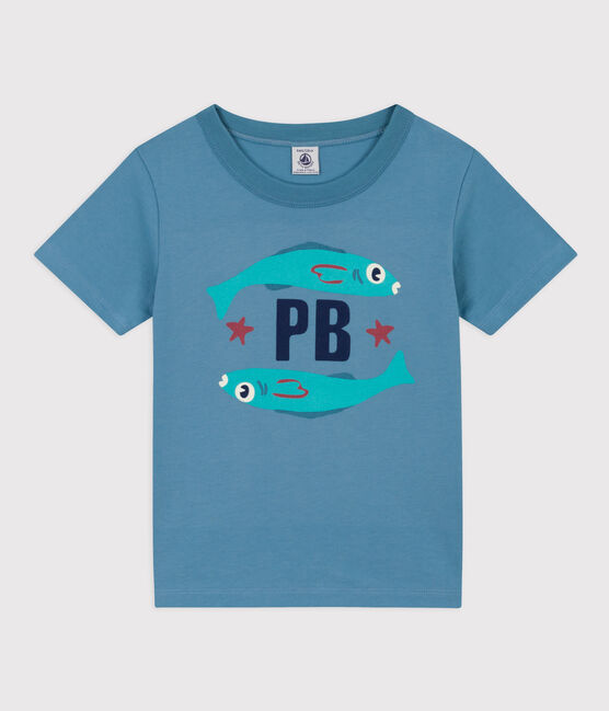 Kurzärmeliges Kinder-T-Shirt aus Baumwolle für Jungen grün LAVIS/blau VERDE