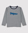 Langärmeliges Kinder-T-Shirt aus Doppeljersey für Jungen blau SMOKING/weiss MARSHMALLOW