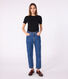 Kurzärmeliges Damen-T-Shirt L'ICONIQUE aus einfarbigem Rippstrick