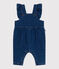 Langbeinige Baby-Latzhose mit Volants aus Jeansstoff mit Elastan.  blau DENIM MOYEN