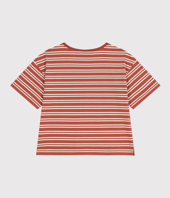 Damen-T-Shirt Le Boxy aus gestreifter Baumwolle FAMEUX/ AVALANCHE