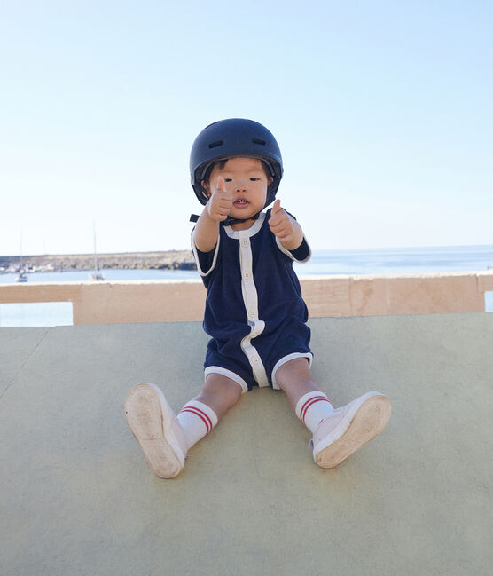 Baby Kurz-Overall aus Frottee blau SMOKING