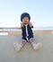 Baby Kurz-Overall aus Frottee blau SMOKING