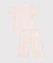 Kinder Capri-Pyjama aus Baumwolle mit Blumenmuster MARSHMALLOW/ PANTY