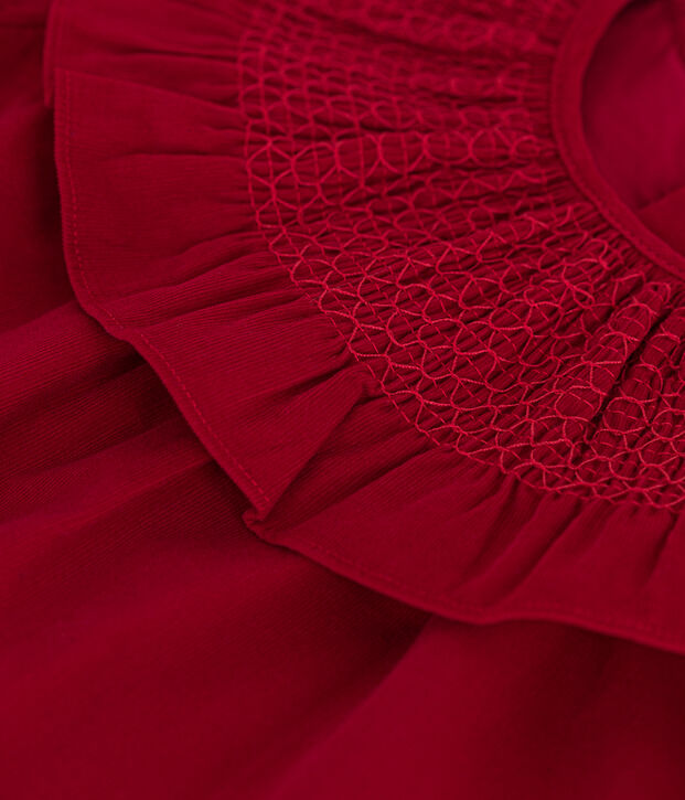 Lang&auml;rmeliges Babykleid aus Feincord rot