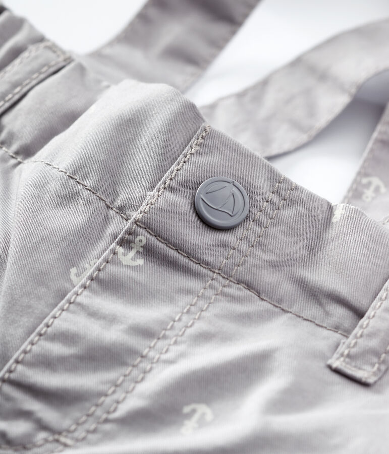 Baby-Shorts mit Tr&auml;gern aus Sergestoff f&uuml;r Jungen grau CONCRETE/weiss MARSHMALLOW