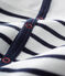 Baby-Strampler aus Nicki weiss MARSHMALLOW/blau SMOKING