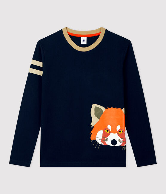 Langärmeliges Kinder-T-Shirt aus Baumwolle für Jungen blau SMOKING