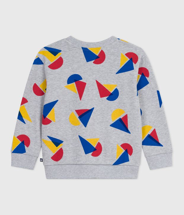 Kinder-Sweatshirt aus gemusterter Baumwolle grau/vielfarbig
