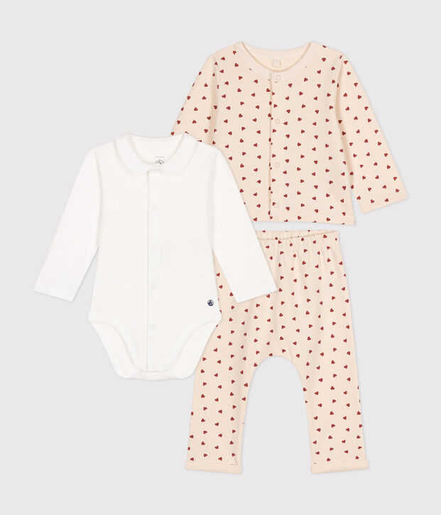 3er-Set aus leichtem Molton f&uuml;r Babys naturfarben/braun
