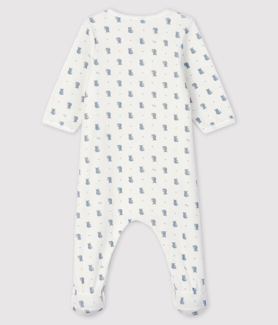 Baby-Bodyjama aus Bio-Baumwoll-Velours mit Koala-Motiv weiss MARSHMALLOW/weiss MULTICO