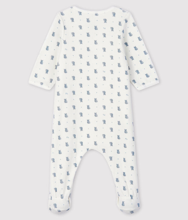 Baby-Bodyjama aus Velours mit Koala-Motiv f&uuml;r Jungen weiss/vielfarbig