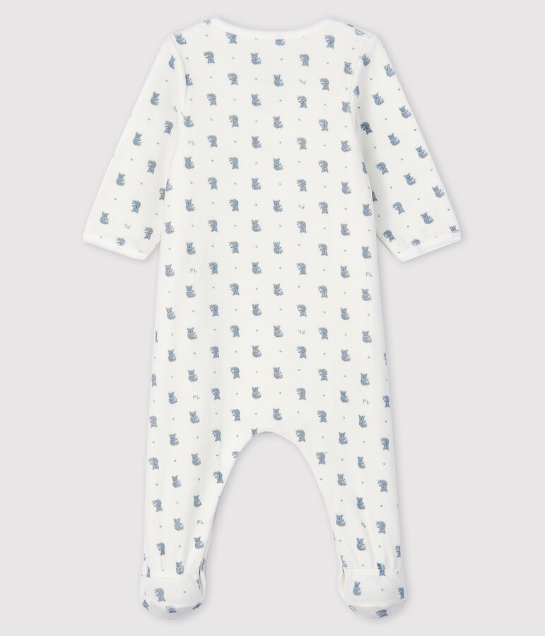 Baby-Bodyjama aus Velours mit Koala-Motiv f&uuml;r Jungen weiss/vielfarbig