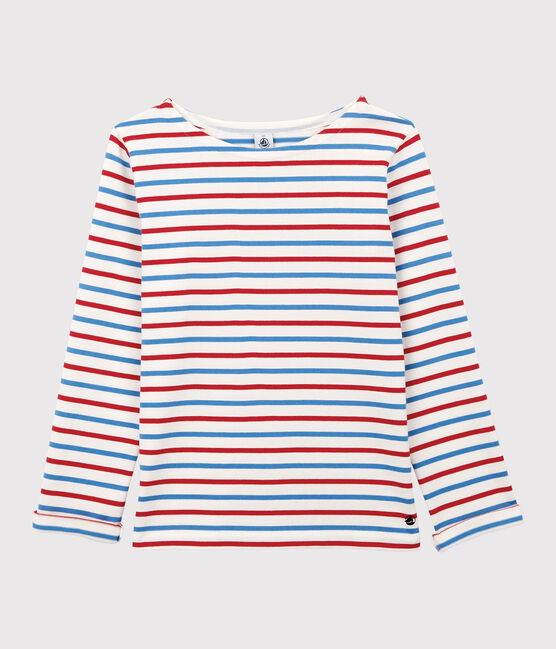 Streifenshirt aus Baumwolle für Damen weiss MARSHMALLOW/rot BRASIER/blau PEPS