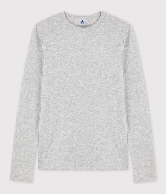 Klassisches Damen-T-Shirt mit Mäusezähnchen-Details grau BELUGA CHINE