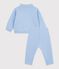 Baby-Set Sweatshirt und Hose aus einfarbiger Baumwolle blau FLO