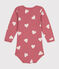 Langärmeliger Baby-Body aus Baumwolle rosa ROSEWOOD/ MARSHMALLOW