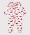 Bedruckter Strampler aus Doppeljersey weiss MARSHMALLOW/rot PEPS