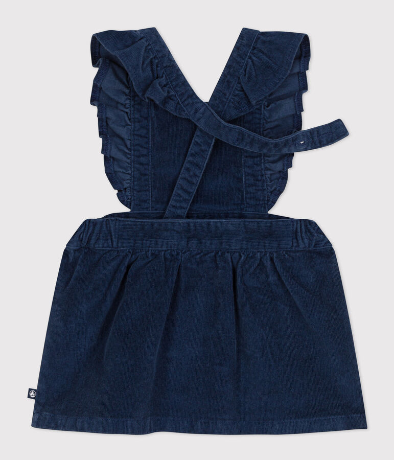 &Auml;rmelloses Babykleid aus Cord blau