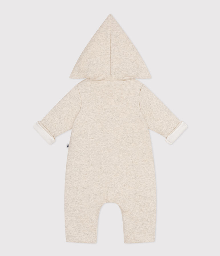 Langer wattierter Baby-Overall aus Baumwolle mit Kapuze beige MONTELIMAR CHINE