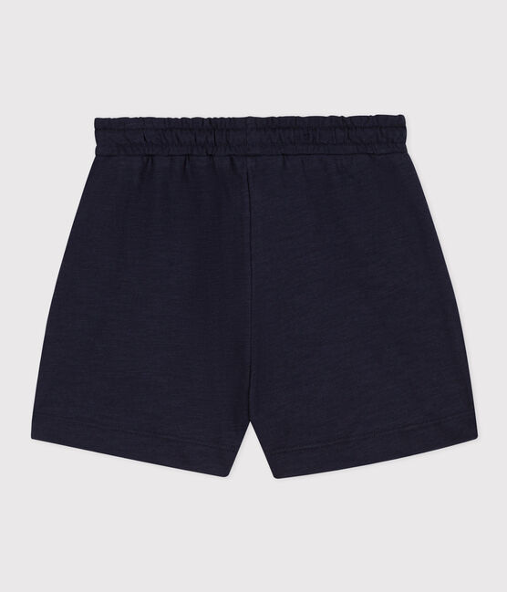 Kinder-Shorts aus geflammtem Jersey für Mädchen blau SMOKING