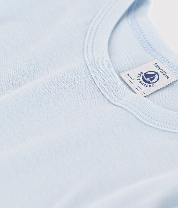 Lang&auml;rmeliges T-Shirt aus Baumwolle. blau