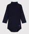 Langärmeliger Baby-Body aus Baumwolle mit Rollkragen blau SMOKING