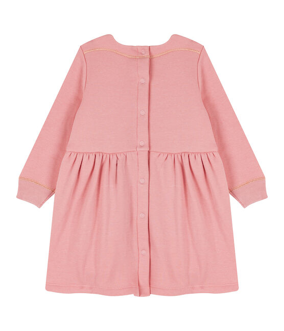 Langärmeliges Babykleid aus Samtstrick für Mädchen rosa CHARME CN