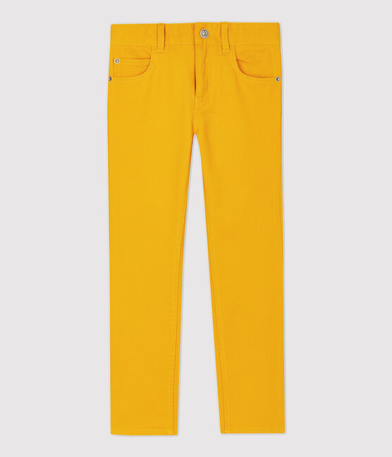 Kinder-Hose aus Sergestoff in Slim-Fit-Passform für Jungen gelb BOUDOR