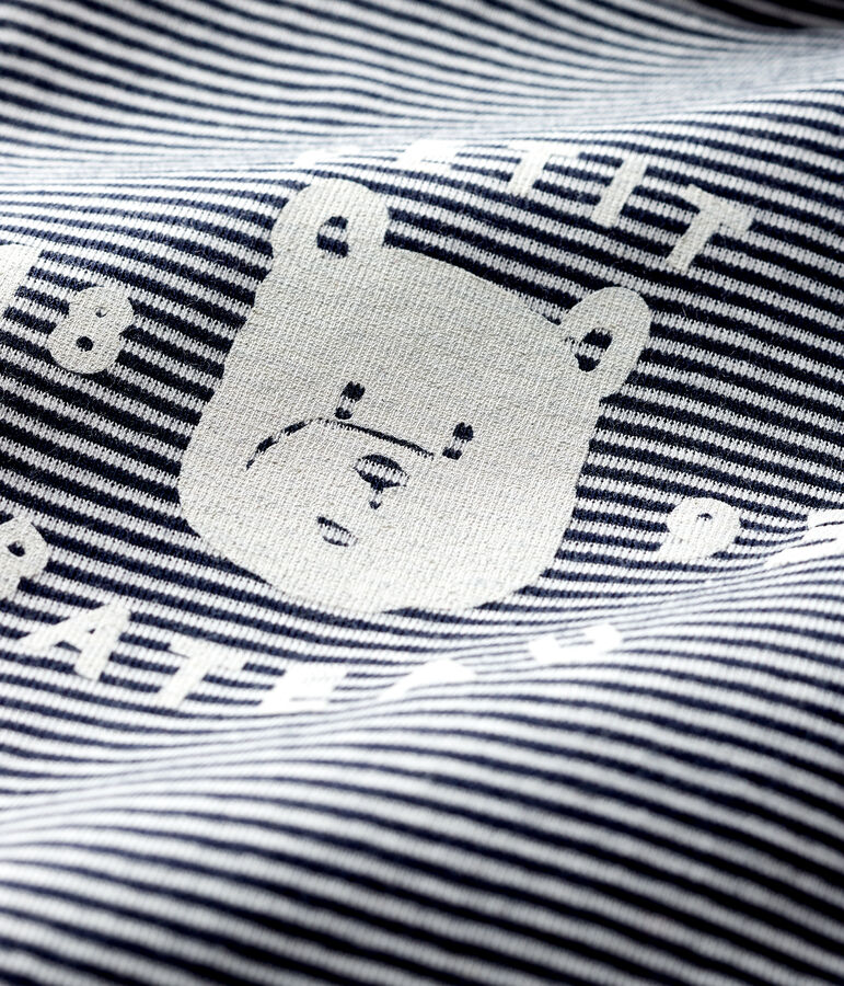 Lang&auml;rmeliger Baby-Body mit Rollkragen blau/weiss