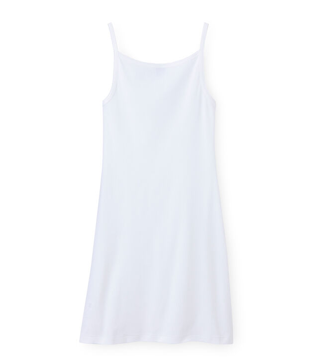 Chemise &agrave; bretelles femme coton/laine/soie weiss Lait