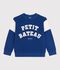 Kinder-Sweatshirt aus Baumwolle blau/naturfarben