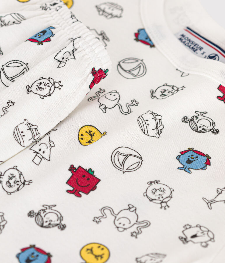 Kinder-Kurzpyjama Mr. Men und Little Miss aus Baumwolle weiss/vielfarbig