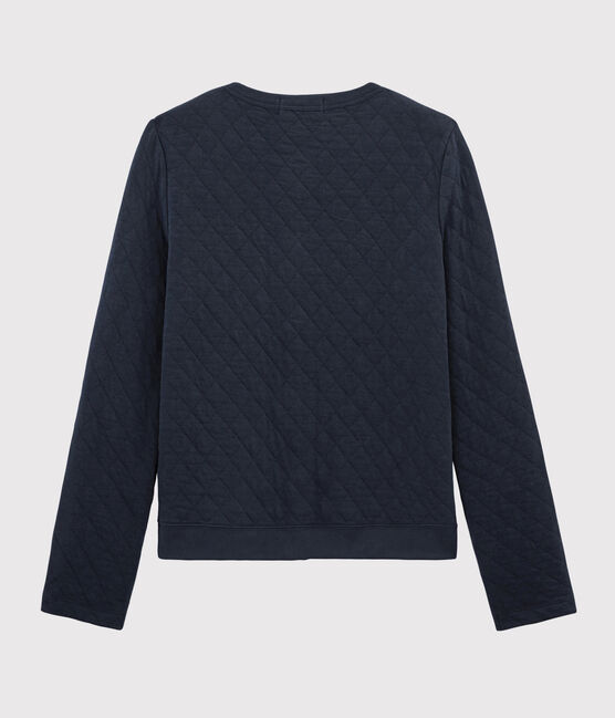 Damen-Cardigan aus gestepptem Doppeljersey blau SMOKING