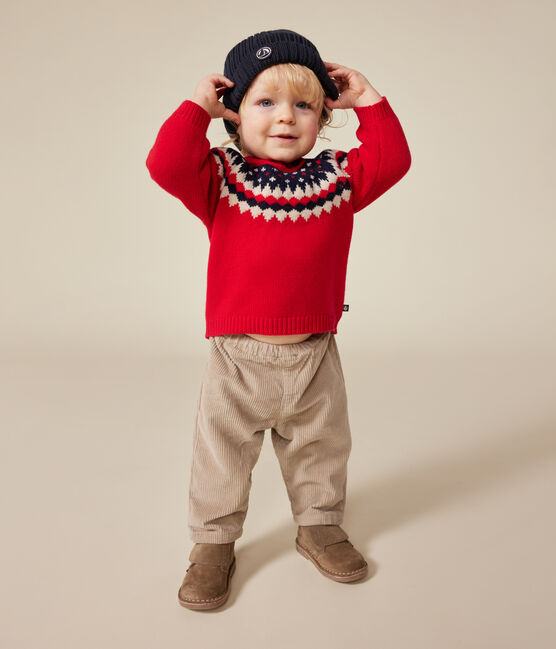 Baby-Strickpullover mit Wollanteil rot STOP/ MULTICO