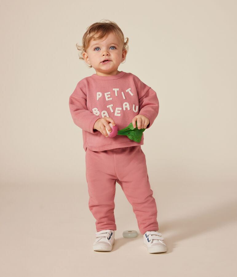 Baby-Sweatshirt aus Molton rosa ROSEWOOD