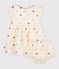 Kurz&auml;rmeliges Babykleid aus Baumwolle mit Herzmotiv naturfarben/vielfarbig