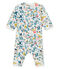 Baby-Strampler in Rippstrick für Mädchen weiss MARSHMALLOW/weiss MULTICO