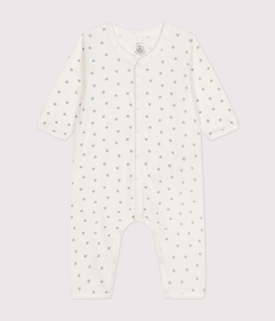 Baby-Strampler ohne Füße aus Baumwolle weiss MARSHMALLOW/ HERBIER