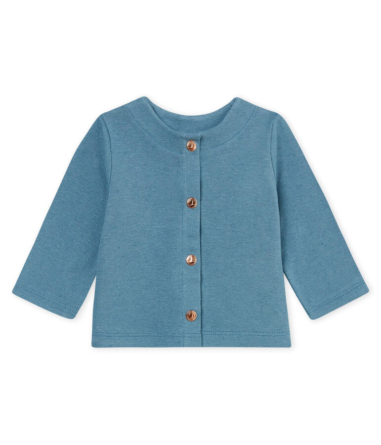 Baby-cardigan aus baumwolle/leinen m&auml;dchen blau