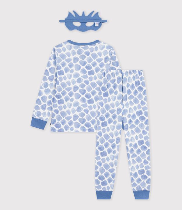 Kinder-Pyjama zum Verkleiden Drache aus Baumwolle blau/blau