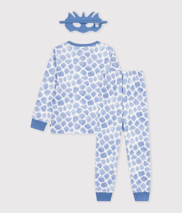 Kinder-Pyjama zum Verkleiden Drache aus Baumwolle blau/blau