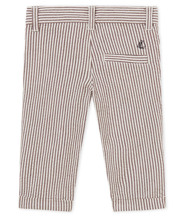 Gestreifte babyhose jungen braun/weiss